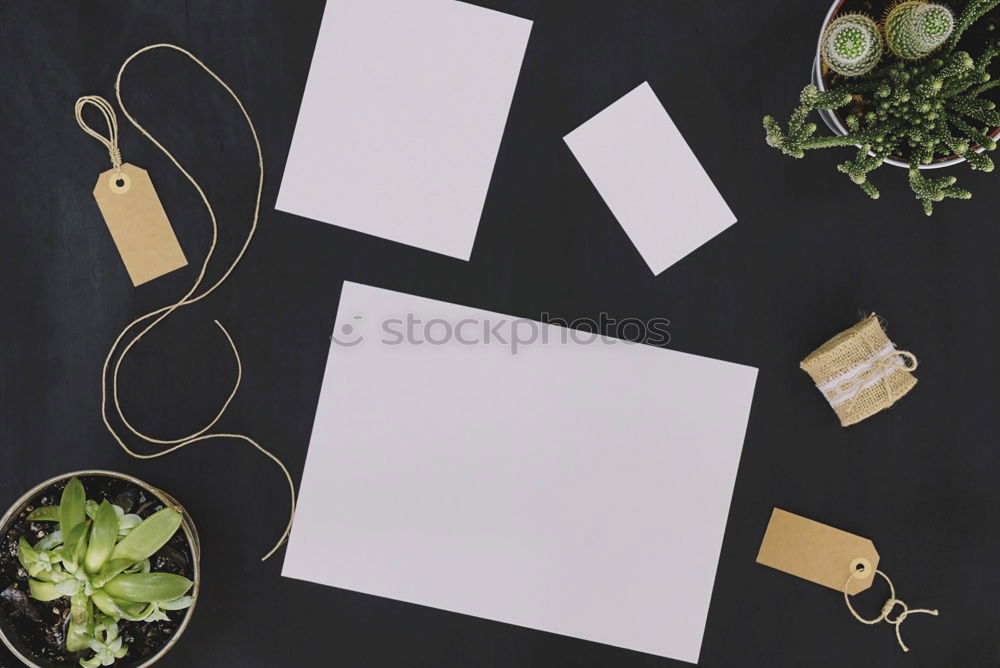 Similar – menu place setting with empty card and golden spoon