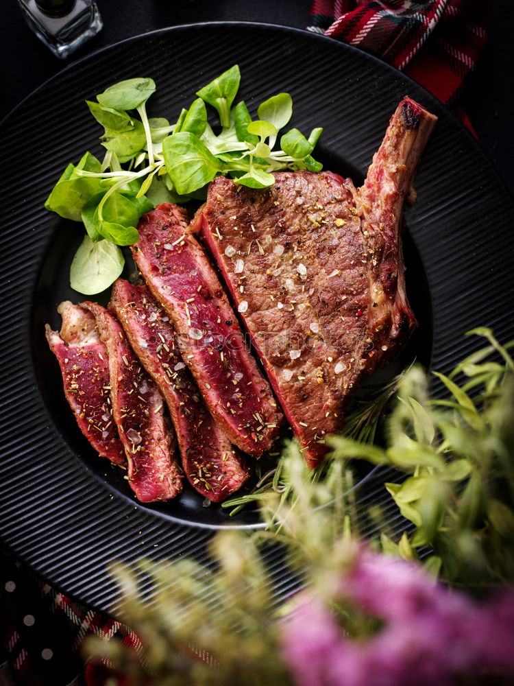 Similar – Image, Stock Photo A good steak Mignon, medium fried