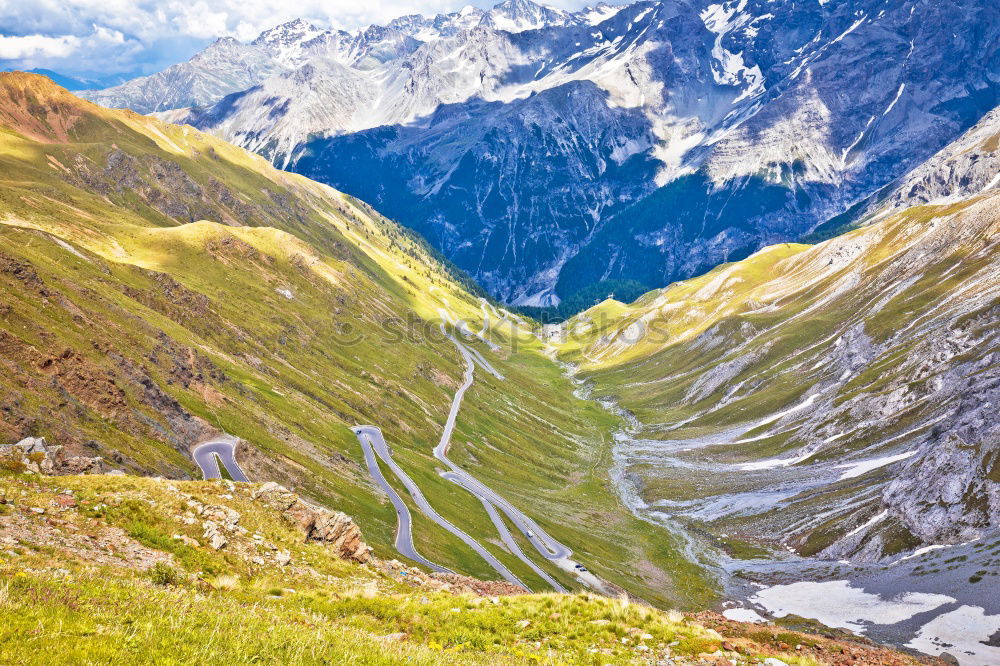 Similar – Image, Stock Photo Alpine road Deluxe