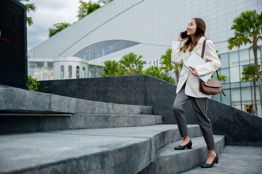 Similar – Image, Stock Photo Pretty yong girl standing behind shop center