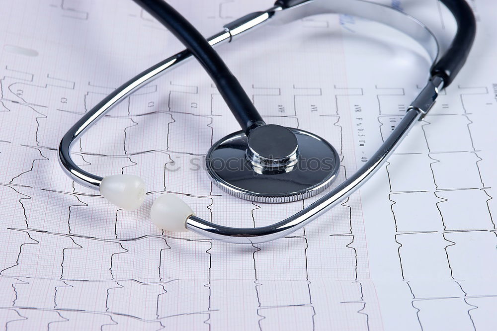 Similar – Image, Stock Photo red stethoscope and empty clipboard on green