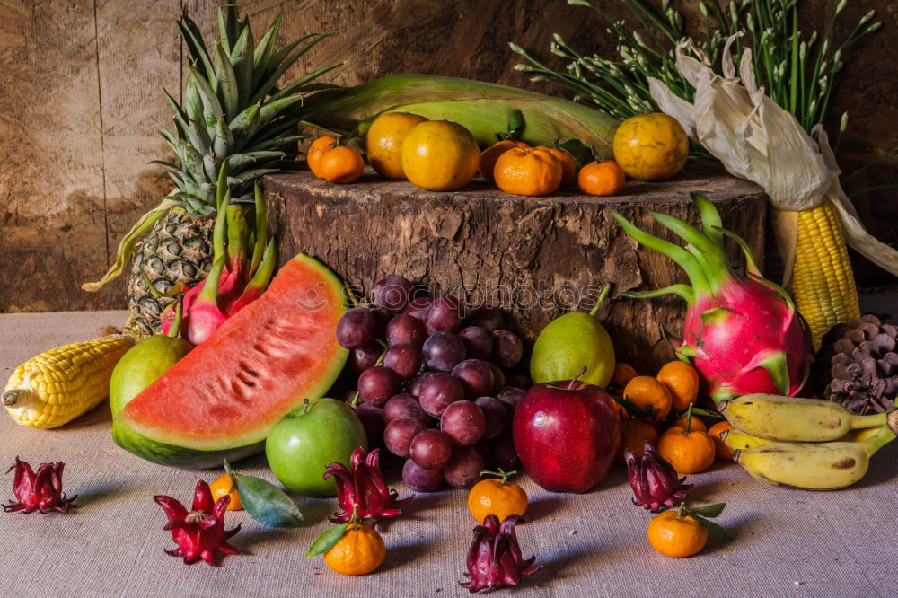 Similar – Image, Stock Photo Pumpkin and autumn vegetables on the kitchen table