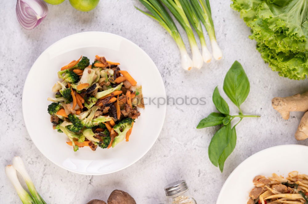 Similar – Image, Stock Photo Asian cuisine. Ingredients for Stir Fry with tofu and noodles