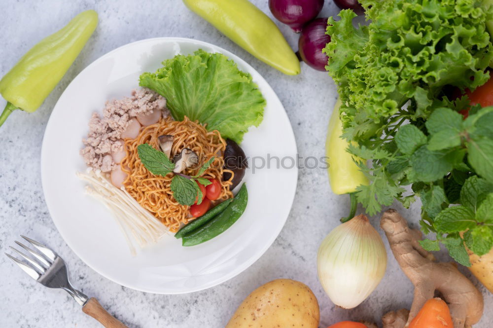 Similar – Image, Stock Photo Mediterranean goat cheese baked in parchment paper