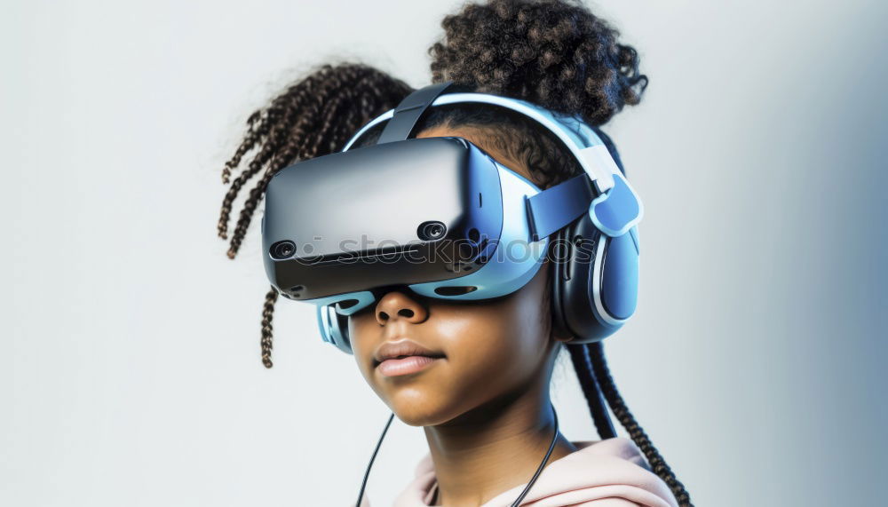 Similar – Image, Stock Photo young black woman wears virtual reality VR headset