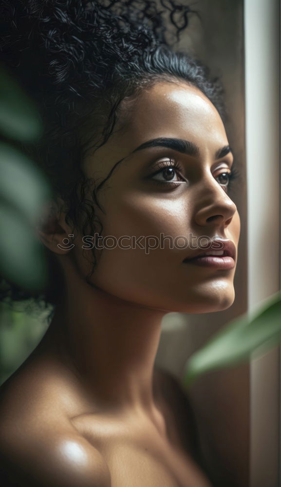 Similar – Portrait of attractive afro woman using mobile phone in the street