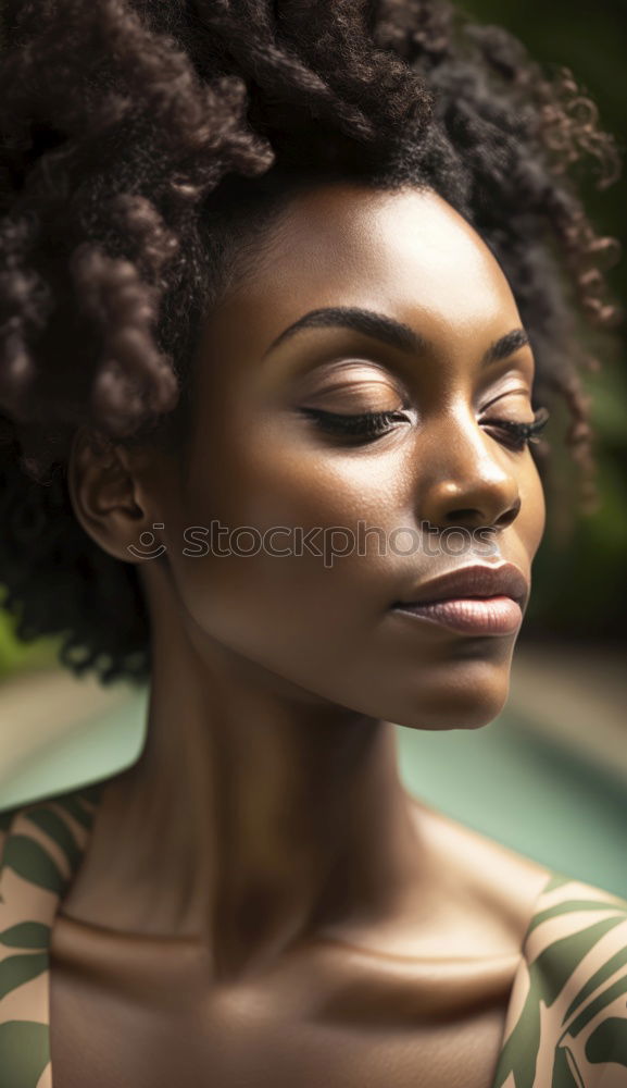 Similar – Gorgeous black woman in dress on street