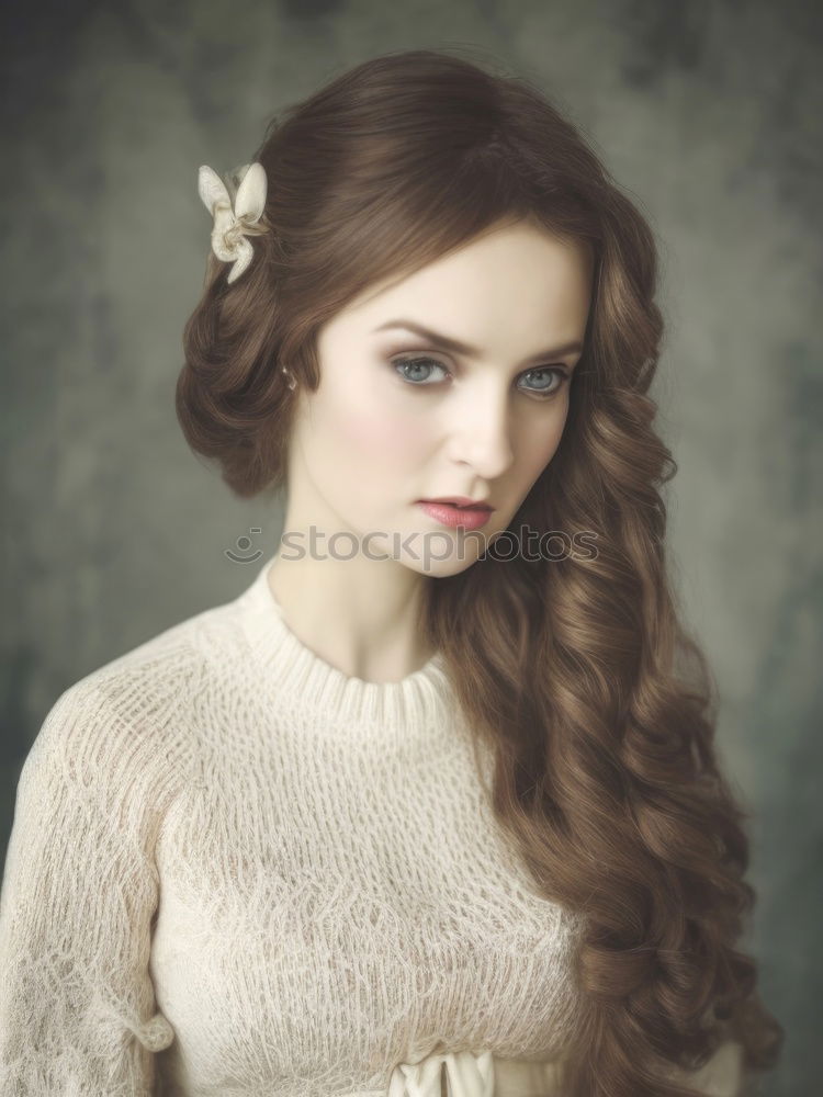 Similar – Portrait of a lovely woman with retro clothes