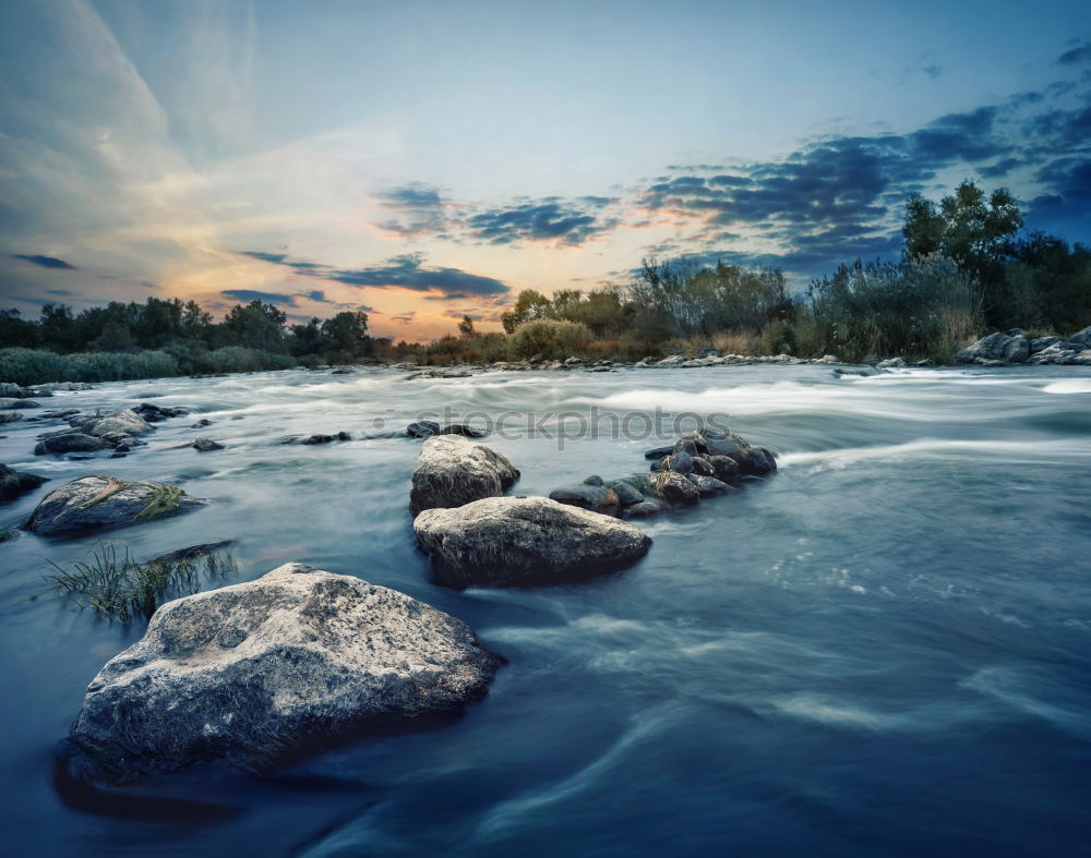 Similar – Image, Stock Photo River running between stones