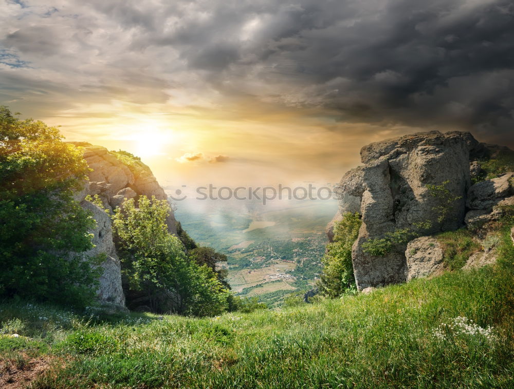 Similar – Image, Stock Photo Sunset in Morocco