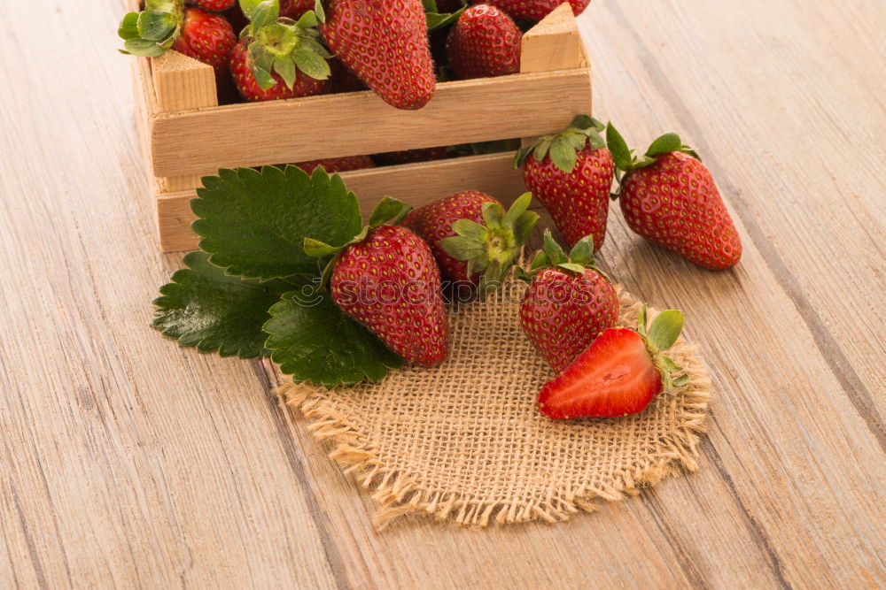 Similar – Image, Stock Photo box of strawberries ripe