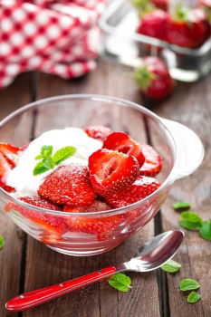 Similar – Image, Stock Photo Quark in red peel with strawberries