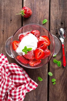 Similar – Image, Stock Photo Quark in red peel with strawberries