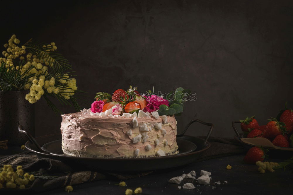 Similar – Image, Stock Photo Strawberry tart on table