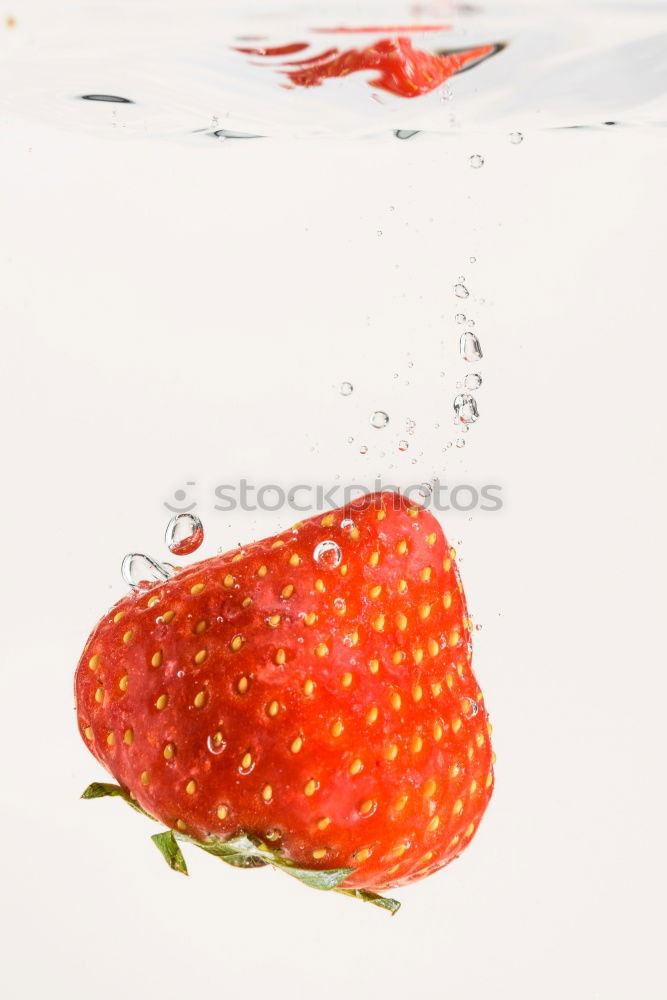 Similar – 3 Erdbeeren rot grün Stil