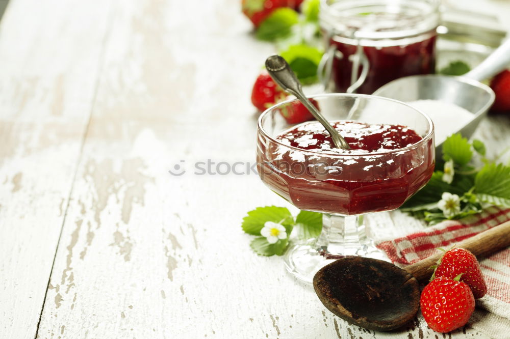 Similar – Homemade jam on wooden table