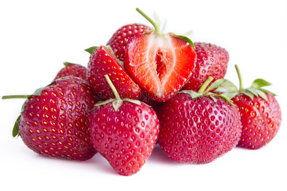 Similar – Image, Stock Photo Strawberries on a turquoise blue old wooden table