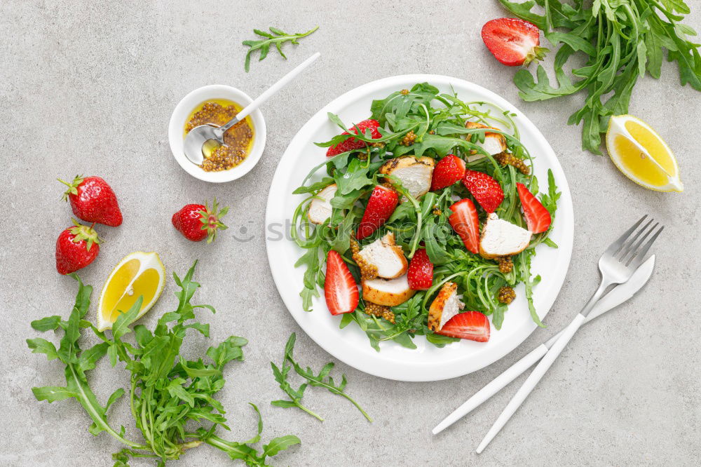 Image, Stock Photo Fresh herbs and spices for salmon