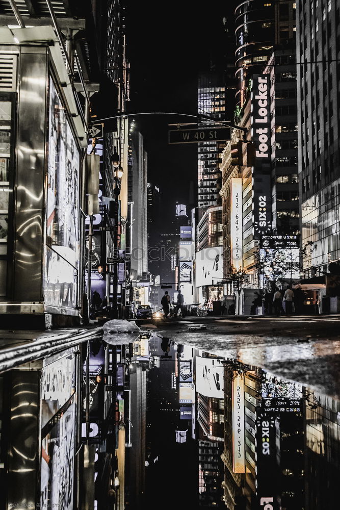 Similar – Walkway in town in the evening