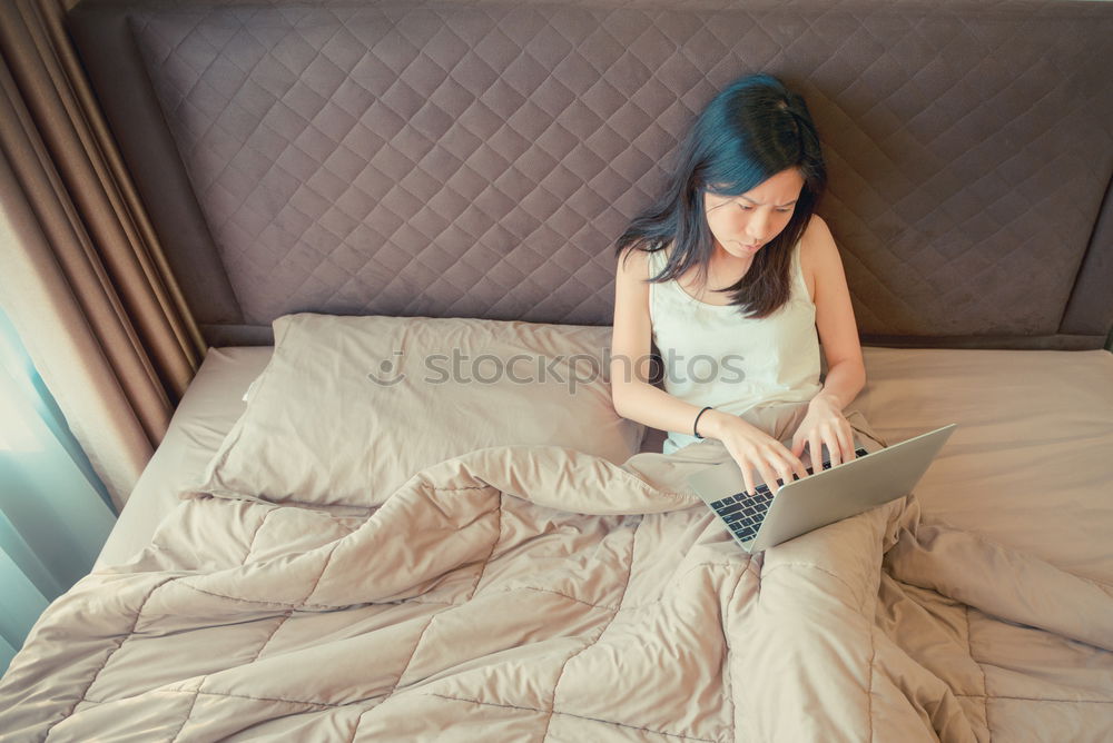 Similar – Image, Stock Photo Pretty woman sitting on couch