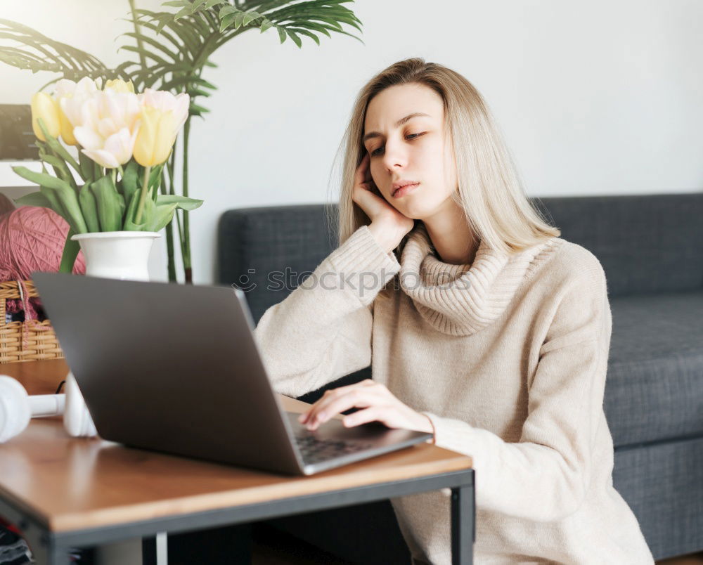 Image, Stock Photo Woman with book at table