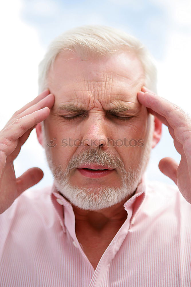 Similar – Close up face portrait Older depressed man