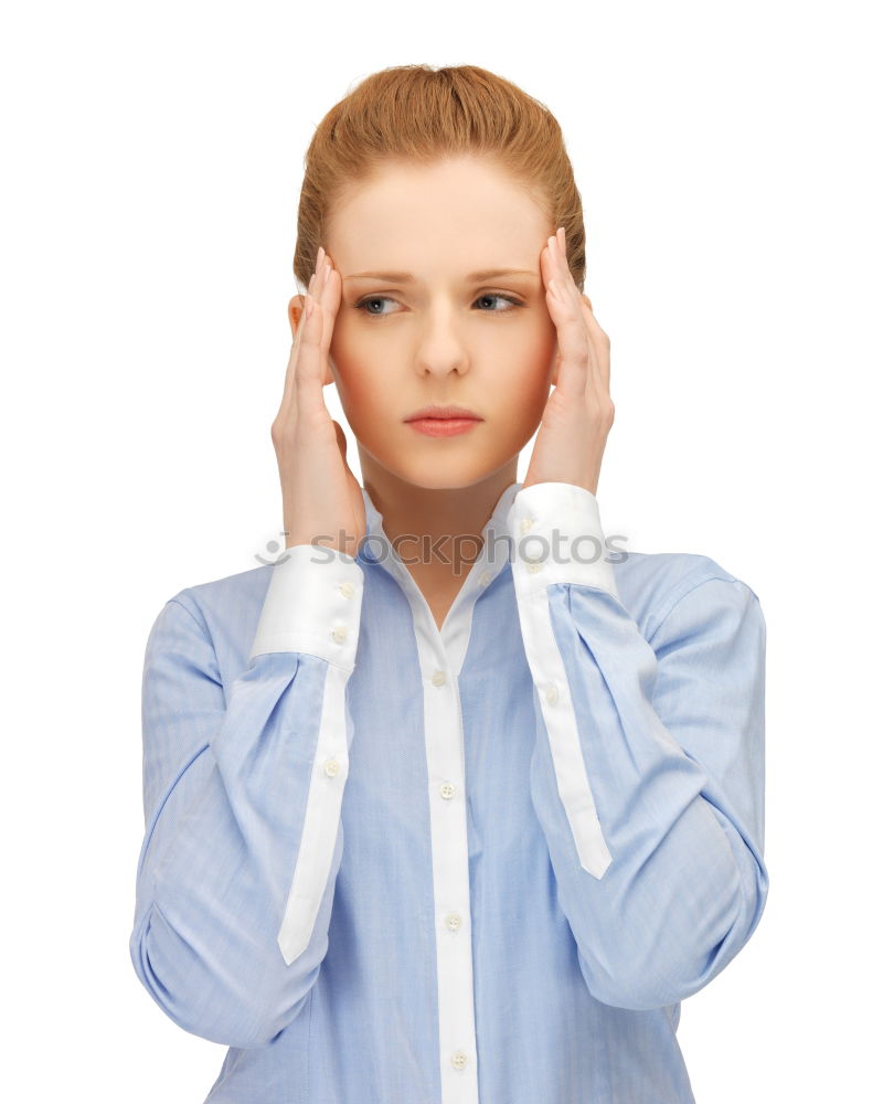 Similar – portrait of a Screaming little boy covering ears with hands