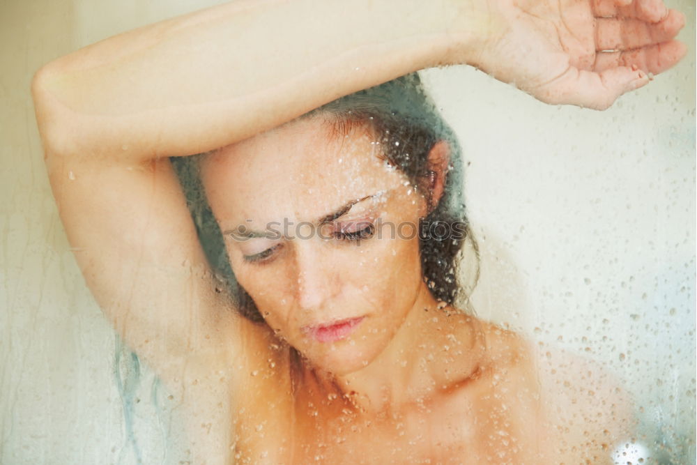 Similar – Old man taking a shower