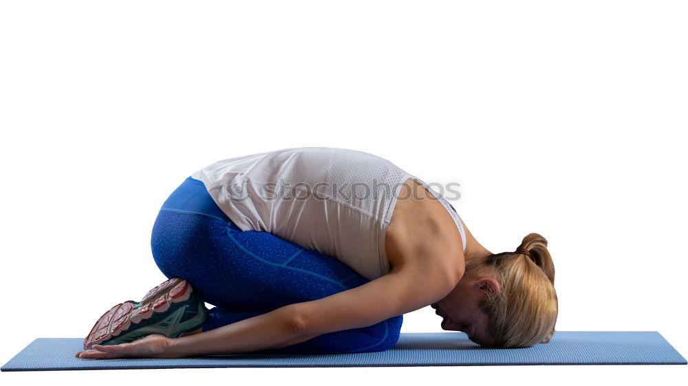 Similar – Image, Stock Photo Attractive woman working out on a wooden deck