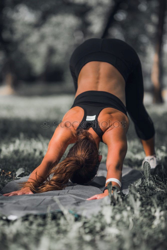 Similar – young woman doing yoga exercise outdoor