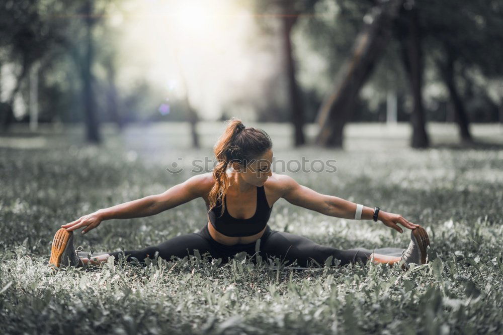 Similar – young woman doing yoga exercise outdoor