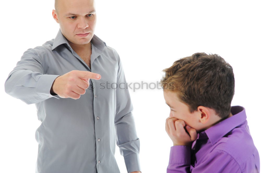 Similar – Image, Stock Photo Father helping son to adjust a bowtie. Preparation before important event