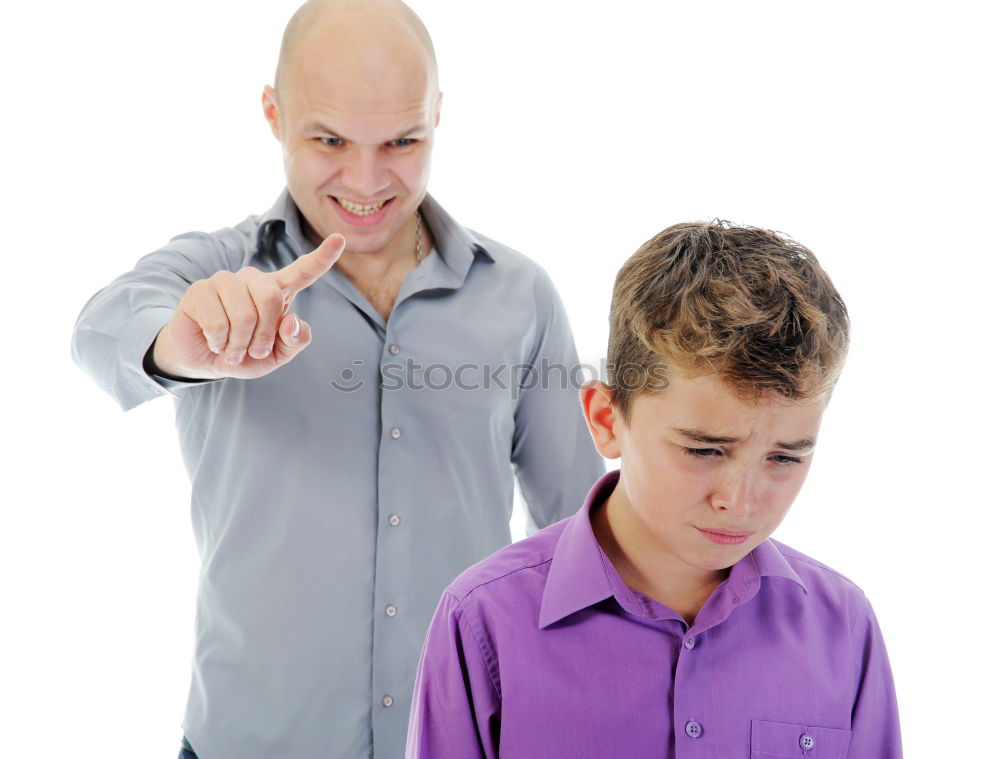 Similar – Image, Stock Photo Father helping son to adjust a bowtie. Preparation before important event