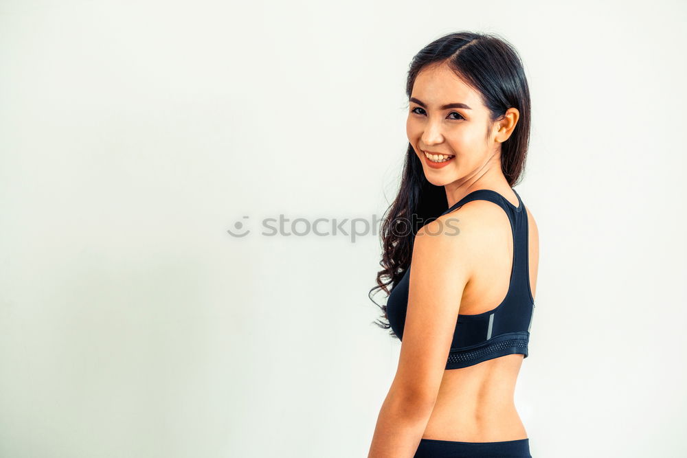 Similar – Image, Stock Photo Portrait of a young fit beautiful healthy blonde woman posing
