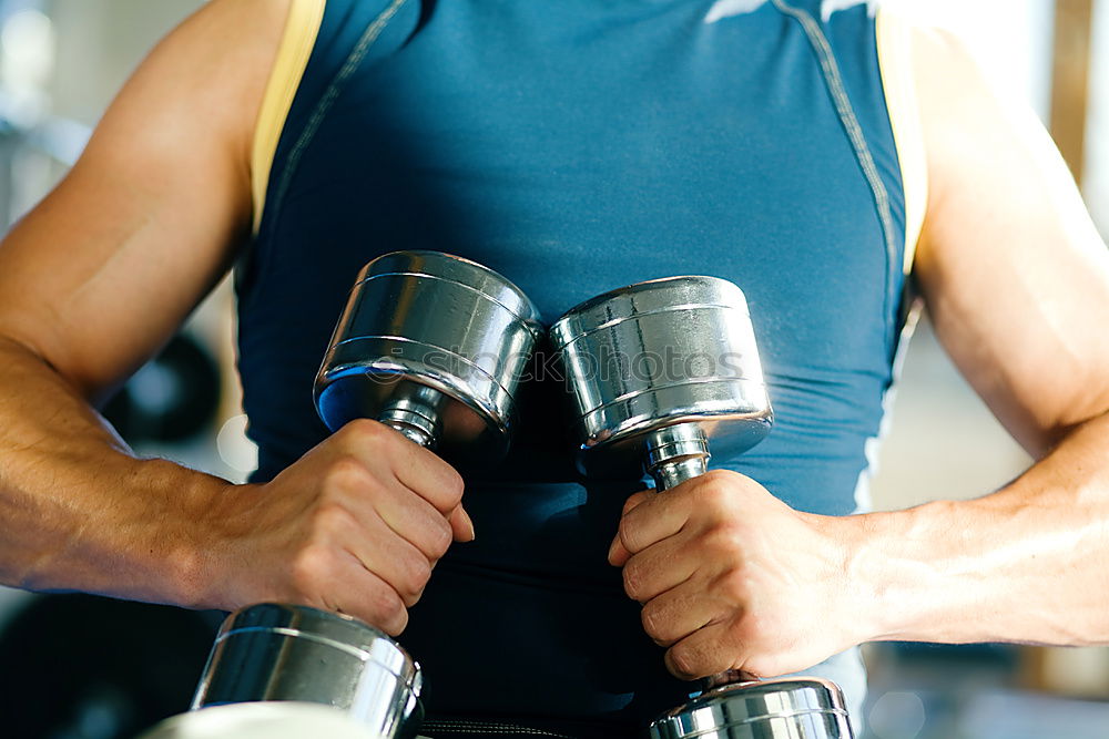 Similar – Man wrapping hands with bandages before boxing training