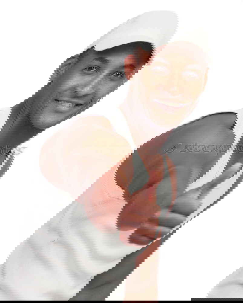 Similar – Image, Stock Photo Fit shirtless young black man doing stretching