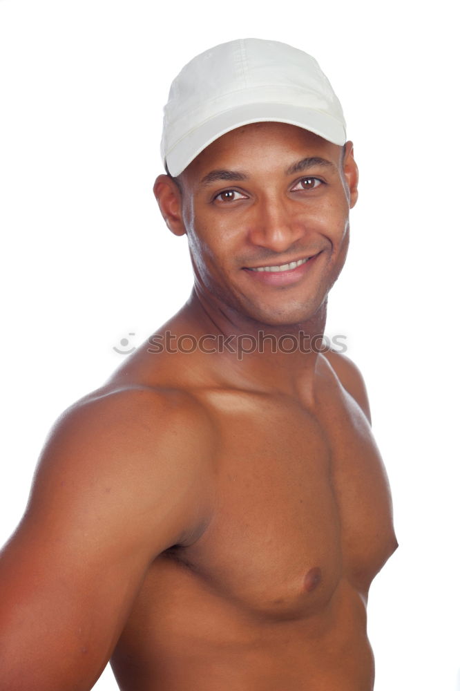 Similar – Image, Stock Photo Fit shirtless young black man doing stretching
