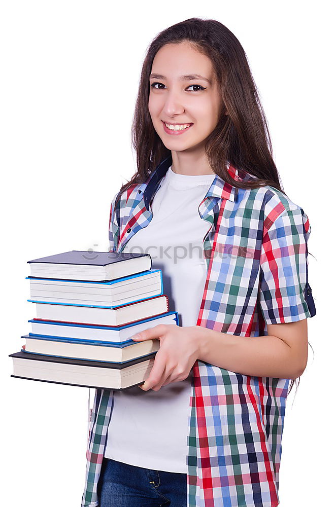 Similar – Image, Stock Photo Beautiful student girl at the school entrance