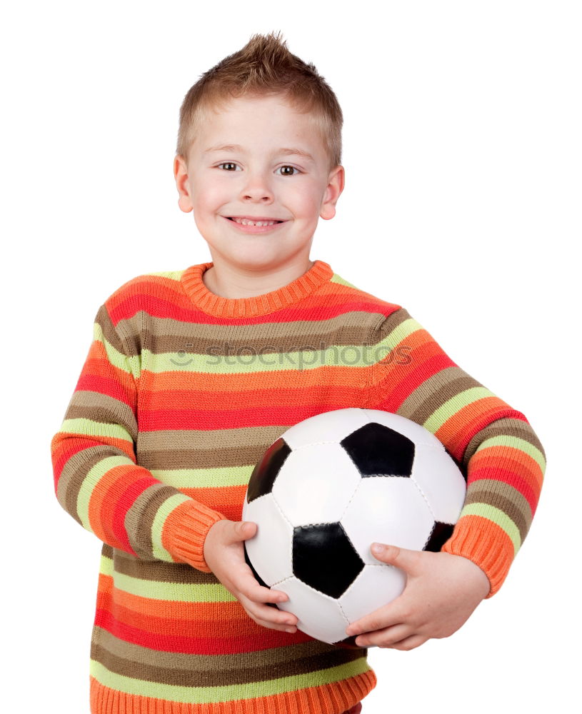 Similar – Portrait of a young boy with soccer ball. Concept of sport.