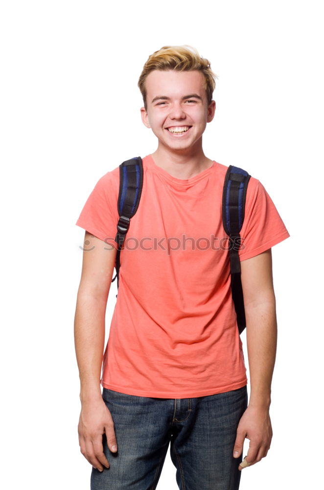 Similar – Young urban man using smartphone walking in street in an urban park