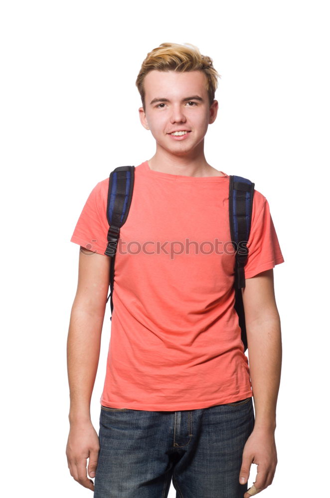 Similar – Young urban man using smartphone walking in street in an urban park