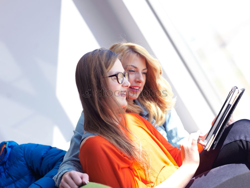 Similar – Image, Stock Photo Young influencer woman using her smartphone