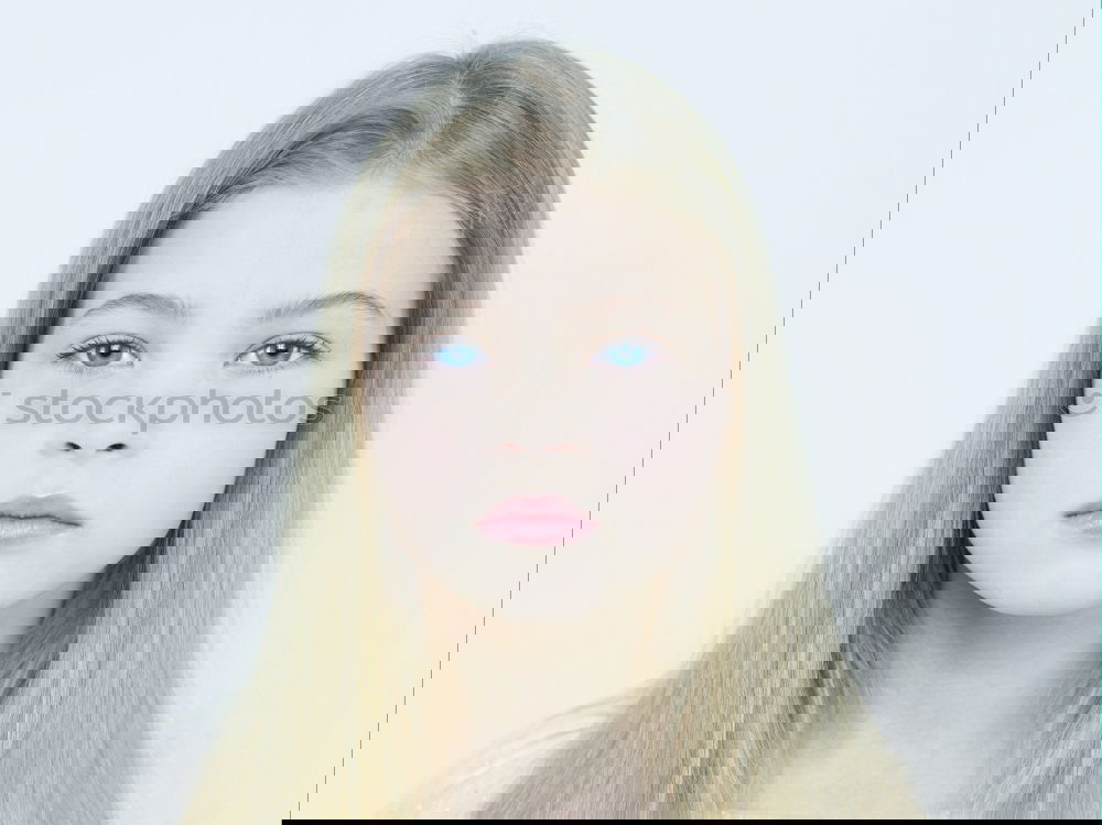 Image, Stock Photo Rectangle analog portrait of young brunette woman with long hair