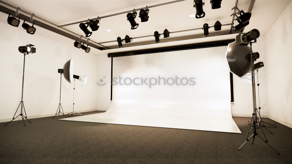 Image, Stock Photo Home studio with photography background system and lights