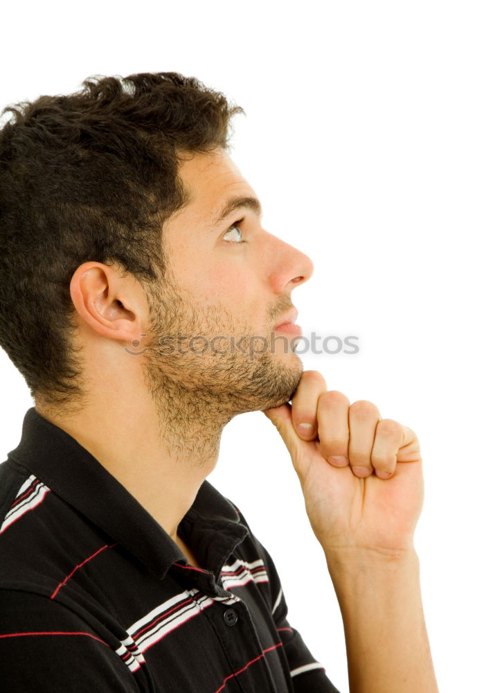 Similar – Image, Stock Photo Man eating apple near wall