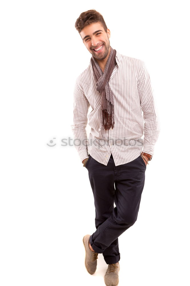 Image, Stock Photo Happy Welldressed Businessman Leaning On Wall