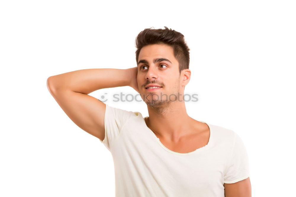 Similar – Young handsome man with sun hat in urban background