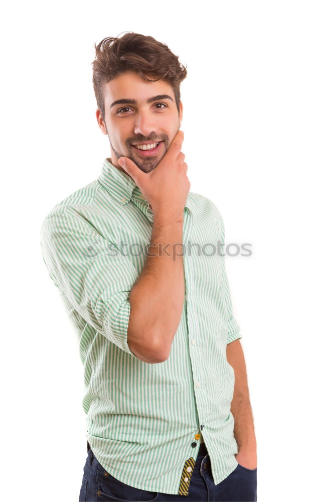 Similar – Face of shirtless young man smiling