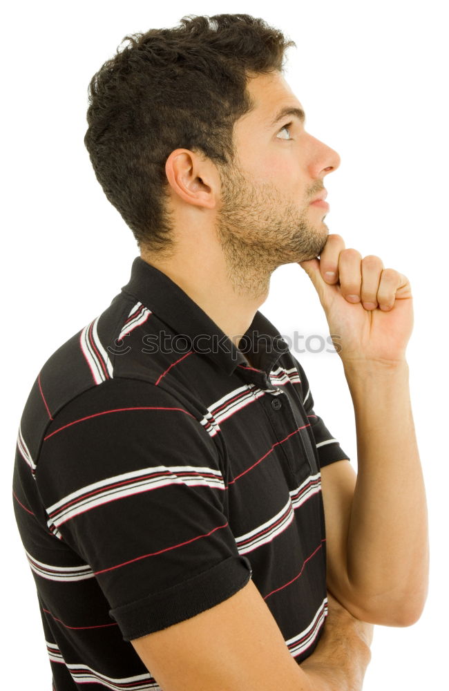 Similar – Image, Stock Photo Man eating apple near wall