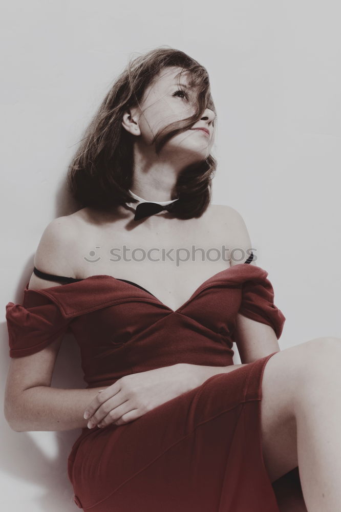 Similar – Image, Stock Photo Polaroid Portrait of a Young Woman in the Kitchen